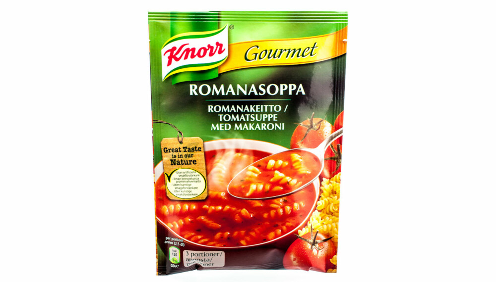 TEST AV TOMATSUPPE: Knorr Gourmet tomatsuppe med makaroni