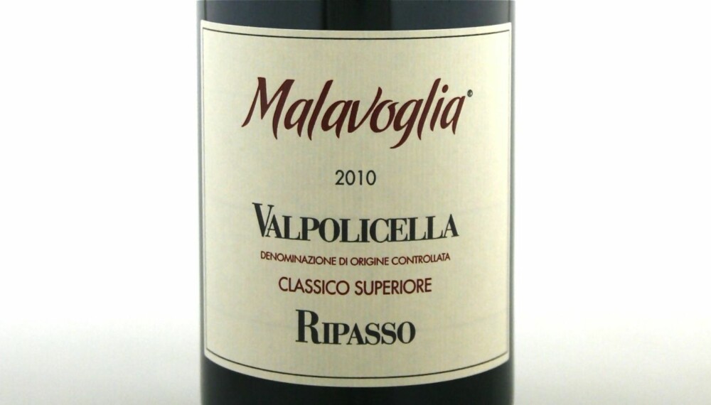 TEST AV RIPASSO: Malavoglia Valpolicella Classico Superiore Ripasso 2010 kom på andreplass.
