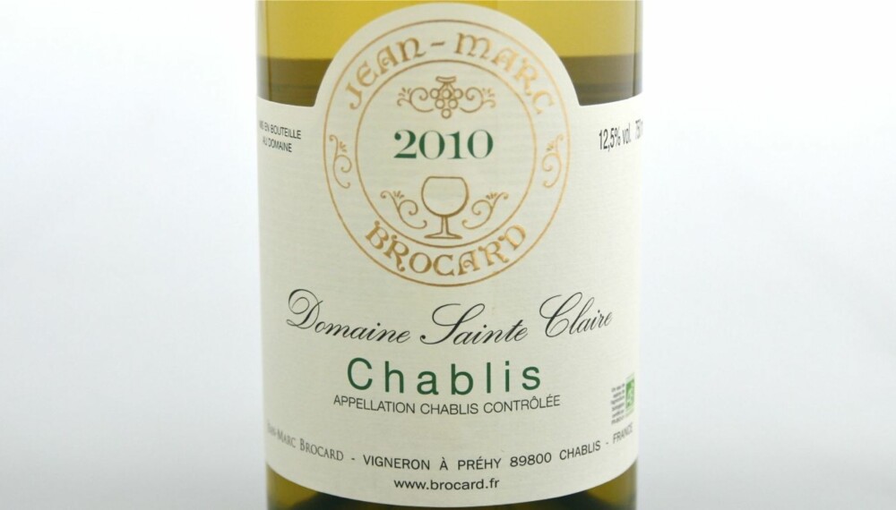 TEST AV CHABLIS: Domaine Sainte Claire Chablis 2010 kom på andreplass.