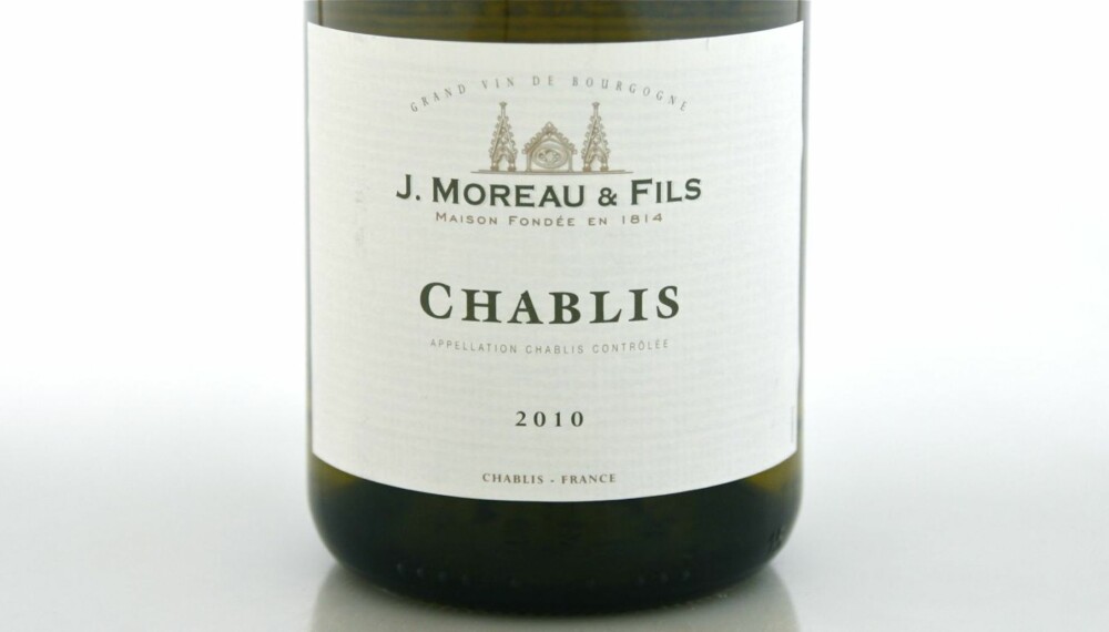 TEST AV CHABLIS: J. Moreau Chablis 2010 kom på delt tredjeplass.