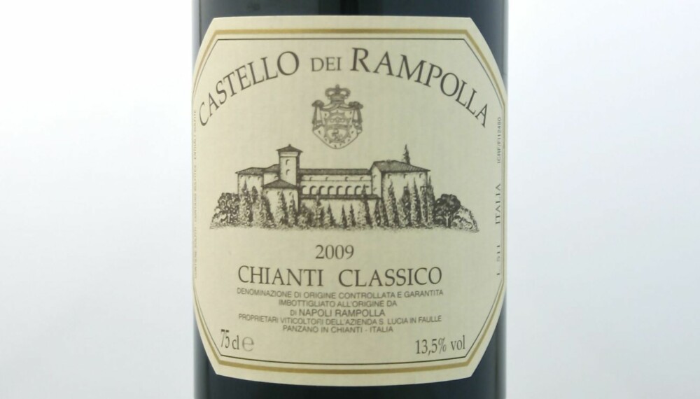 TEST AV CHIANTI: Castello dei Rampolla Chianti Classico 2009 kom på andreplass.
