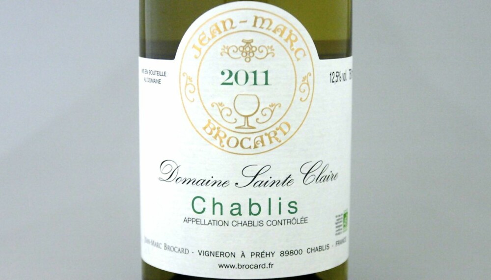 CHABLIS: Brocard Chablis Sainte Claire 2011 kom på delt andreplass.