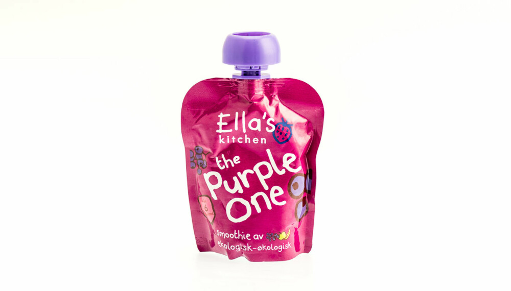 TEST AV FRUKTMOS OG SMOOTHIE: Ella's Kitchen The purple one.