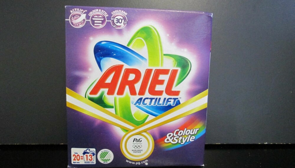 TEST AV VASKEMIDDEL: Ariel Actilift Colour & Style.