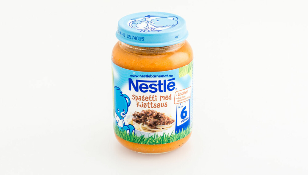 TEST AV BARNEMAT: Nestlé - Spagetti med kjøttsaus.