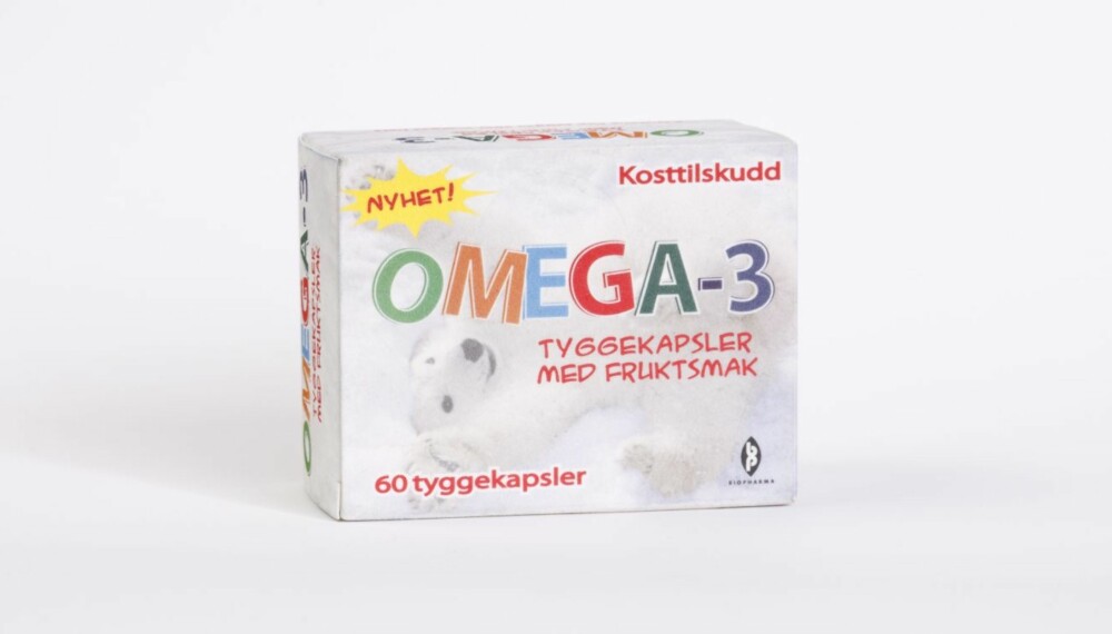 FISKEOLJE/OMEGA-3: Omega-3 barn tyggekapsler med fruktsmak