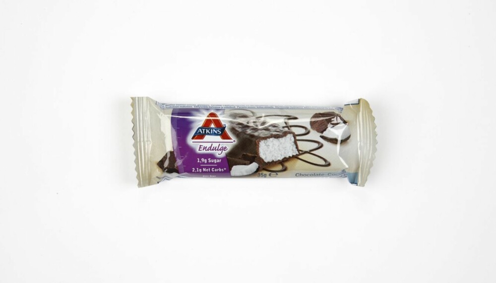 LITEN: Atkins Endulge Chocolate Coconut er mindre i størrelse enn de andre. LITEN: Atkins Endulge Chocolate Coconut er mindre i størrelse enn de andre.