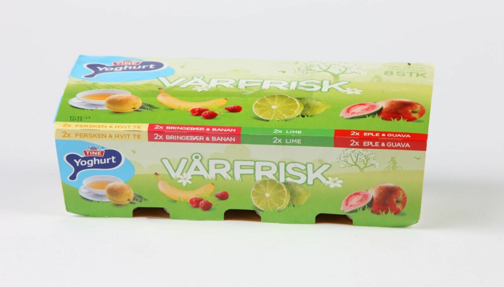 VÅRFRISK: Tine Frisk-serie bytter navn med årstidene - yoghurten er høyst middels.