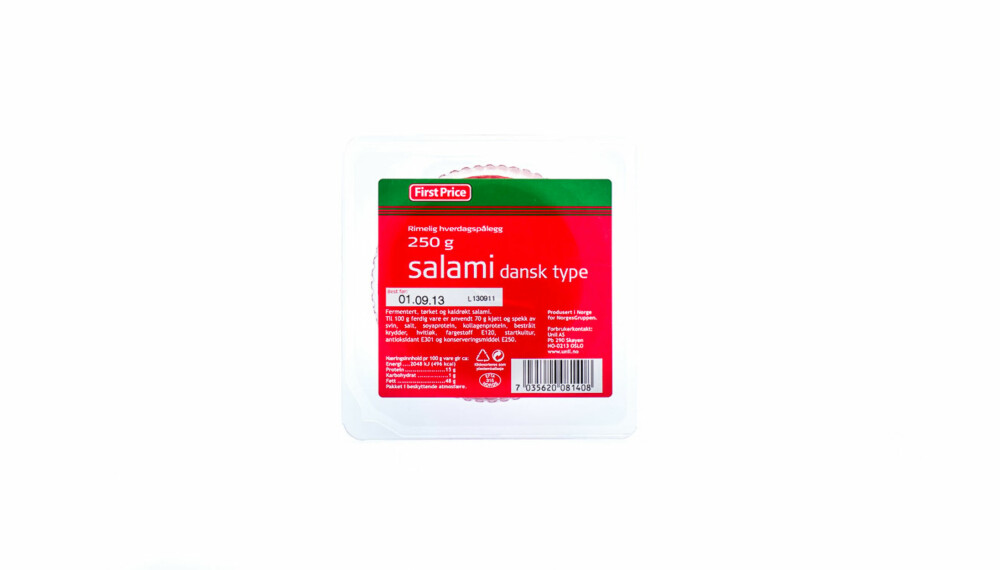 TEST AV SALAMI: First Price salami dansk type