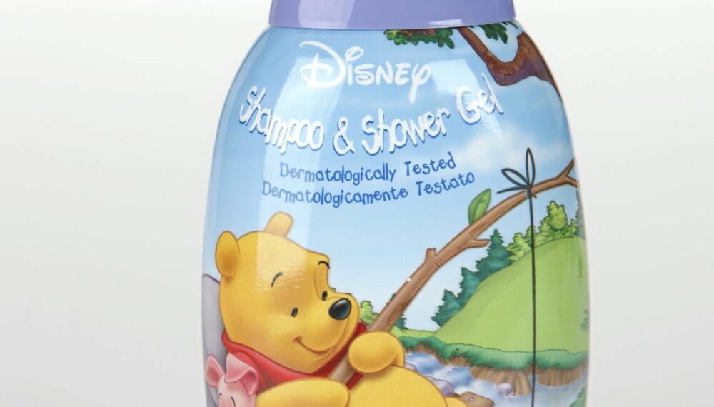 TIL HÅRET OG I DUSJEN: Disney Shampoo & Shower Gel Blueberry anbefales ikke.