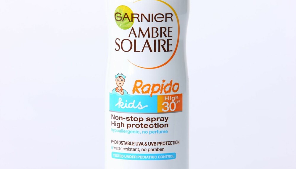 TEST AV SOLKREM: Garnier ambre solaire Rapido kids, faktor 30
