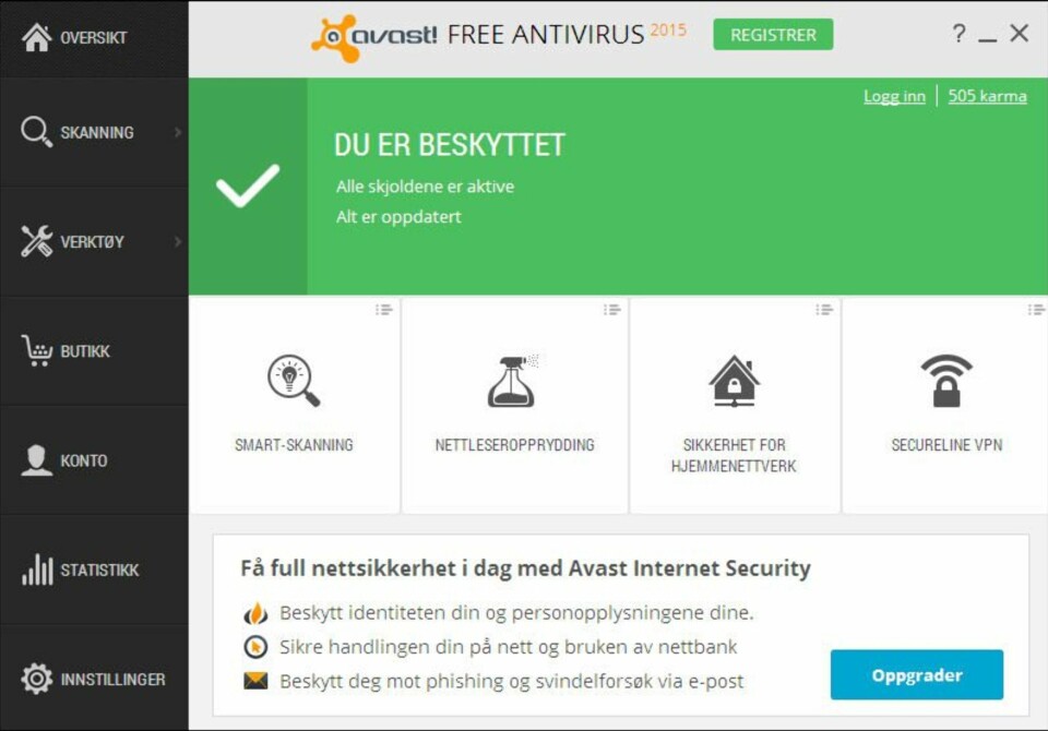 MASER IKKE: Avast 2015 gjør en ok jobb i å finne virus.
