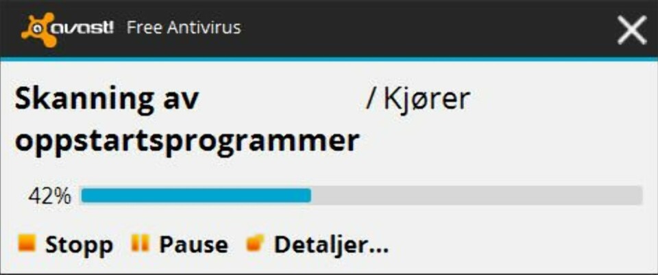 VIRUSSJEKK: Avast 2015 er i gang med å lete etter virus.