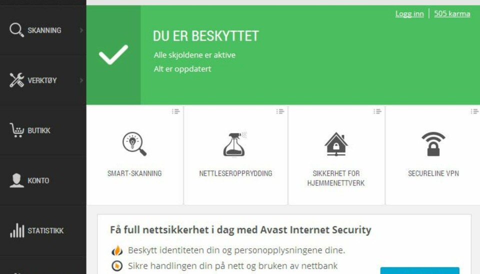 GRATIS ANTIVIRUS: Avast 2015 er et godt og gratis antivirusprogram.
