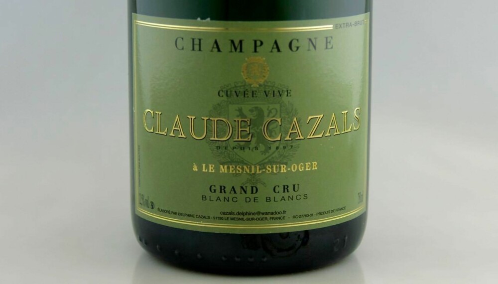 GOD CHAMPAGNE: Claude Cazals Blanc de Blancs Grand Cru Cuvée Vive Extra Brut.