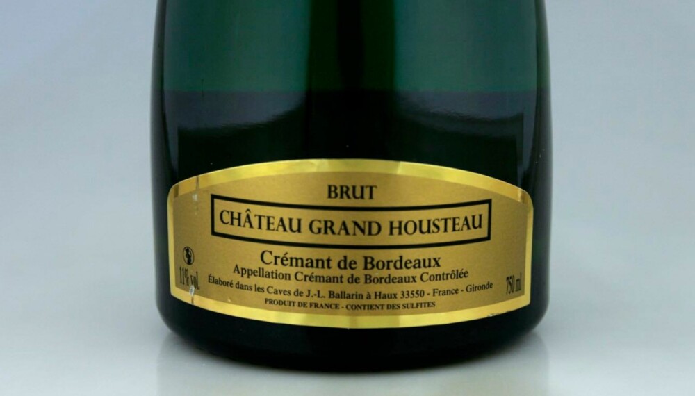 BILLIGE BOBLER: Ch. Grand Housteau Crémant de Bordeaux Brut.