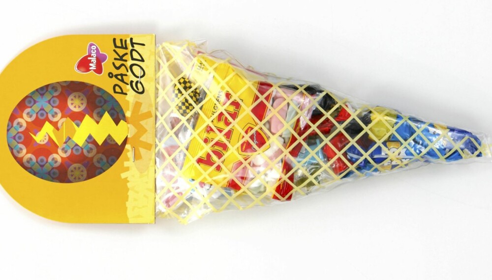 TEST: DinKost.no har sjekket næringsinnholdet i 25 gule og lilla poser med påskesnadder.