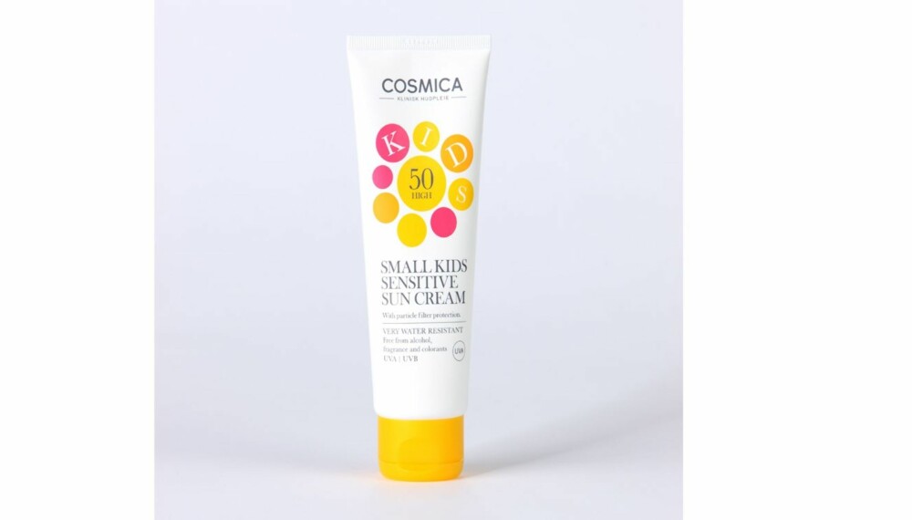 TEST AV SOLKREM FOR BARN: Cosmica small kids sensitive sun cream.
