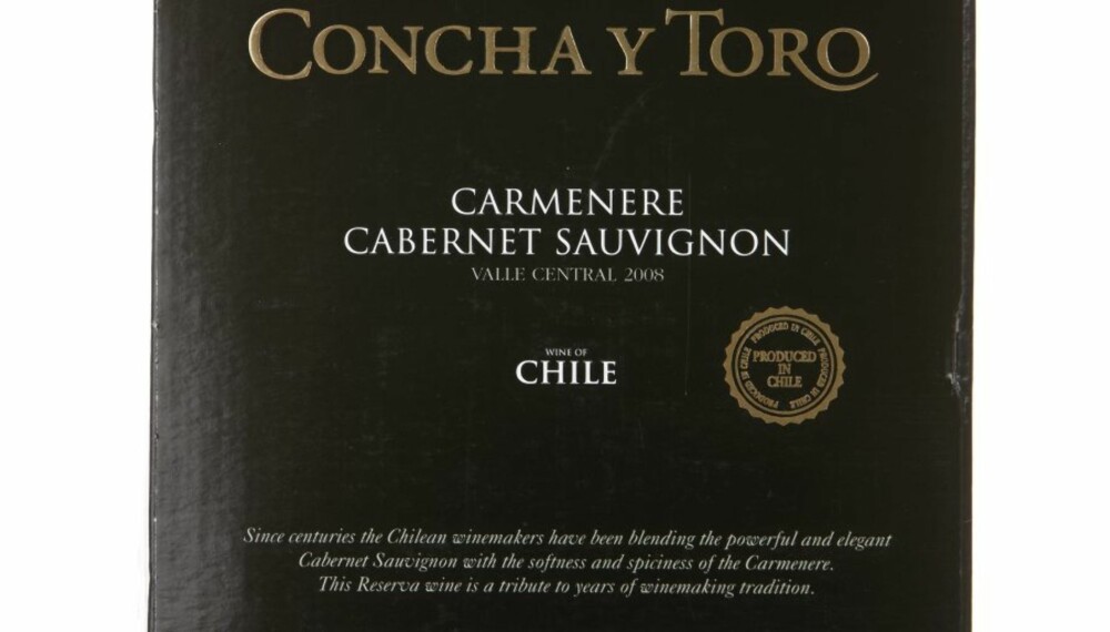Concha y Toro Carmenere Cabernet Sauvignon Reserva.