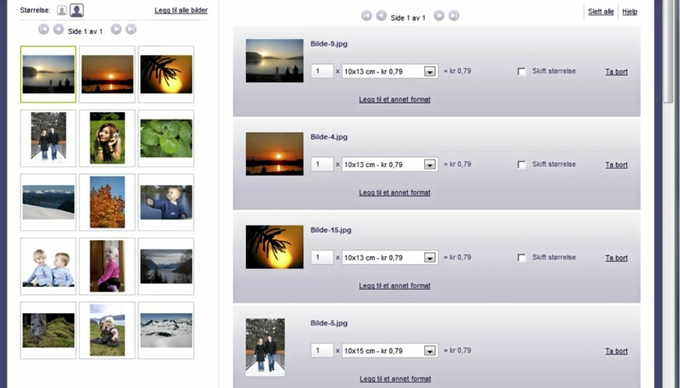 EKSTRAFILM: Dårlige bilder og rask sletting av bilder gjør at Ekstrafilm ikke skårer høyt i vår test.