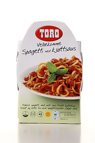 MER FETT ENN PROTEINER: Spagetti med kjøttsaus fra Toro.