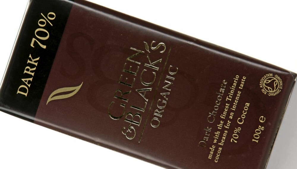 MYE SMAK: Green & Black's Organic Dark Chocolate 70 prosent er en god sjokolade med mye smak. Delt førsteplass!