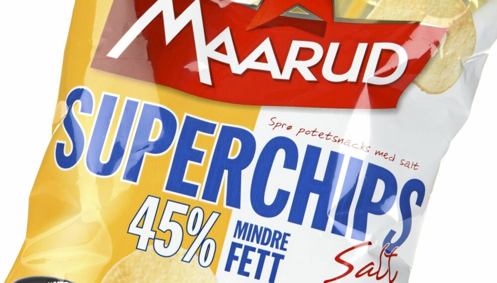 SYNTETISK: Maarud Superchips salt er en chips som er noe syntetisk på duft, men smaker helt greit.