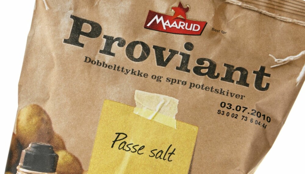 POTET: Maarud Proviant Passe salt er en chips med tykke skiver og som smaker mye potet.