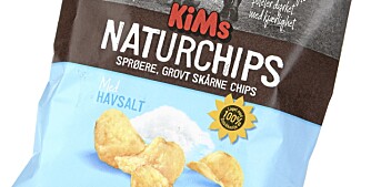 BRENT: Kims Naturchips havsalt er en chips som både dufter og smaker noe brent.