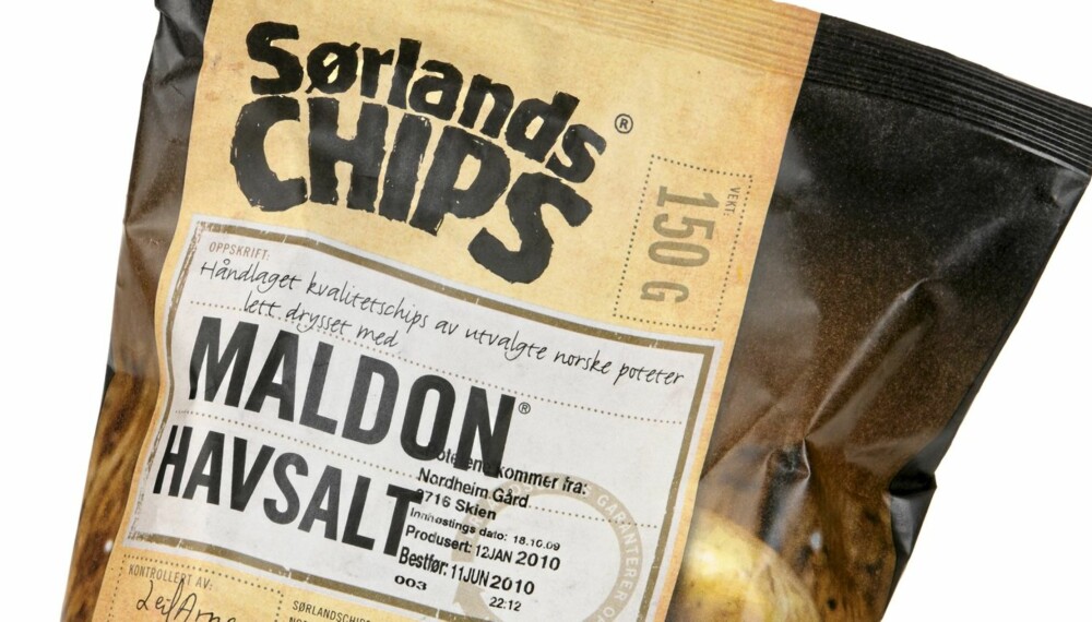 GOD SPRØHET: Sørlandschips Maldon Havsalt er en chips med god sprøhet og passe salt i smaken.