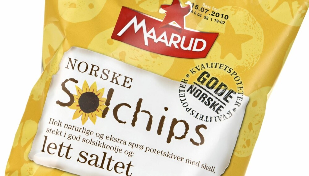 HELT GREI: Maarud Solchips lett saltet er en noe nøytral og helt grei chips.