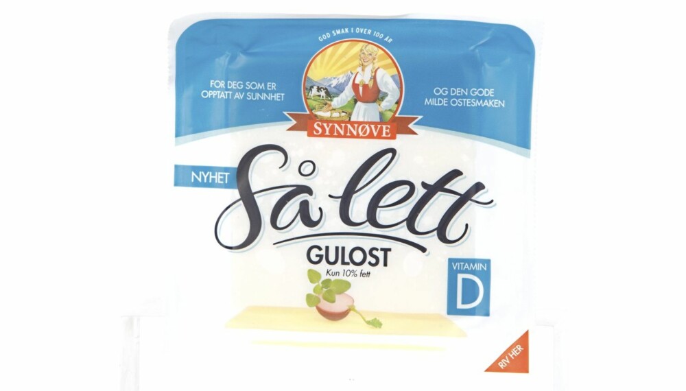 TESTVINNEREN: Synnøve Så lett Gulost med tilsatt D vitamin er den sunneste osten av alle vi har testet.