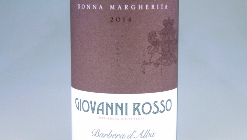 RØDVIN TIL PINNEKJØTT: Giovanni Rosso Barbera d'Alba Donna Margherita 2014. RØDVIN TIL PINNEKJØTT: Giovanni Rosso Barbera d'Alba Donna Margherita 2014.