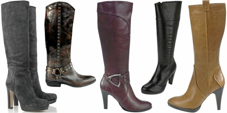 FRA VENSTRE: Miu Miu (kr 5662), Bronx (kr 1199), Ellos (kr 499), Kmb (kr 1498), Ellos (kr 499).