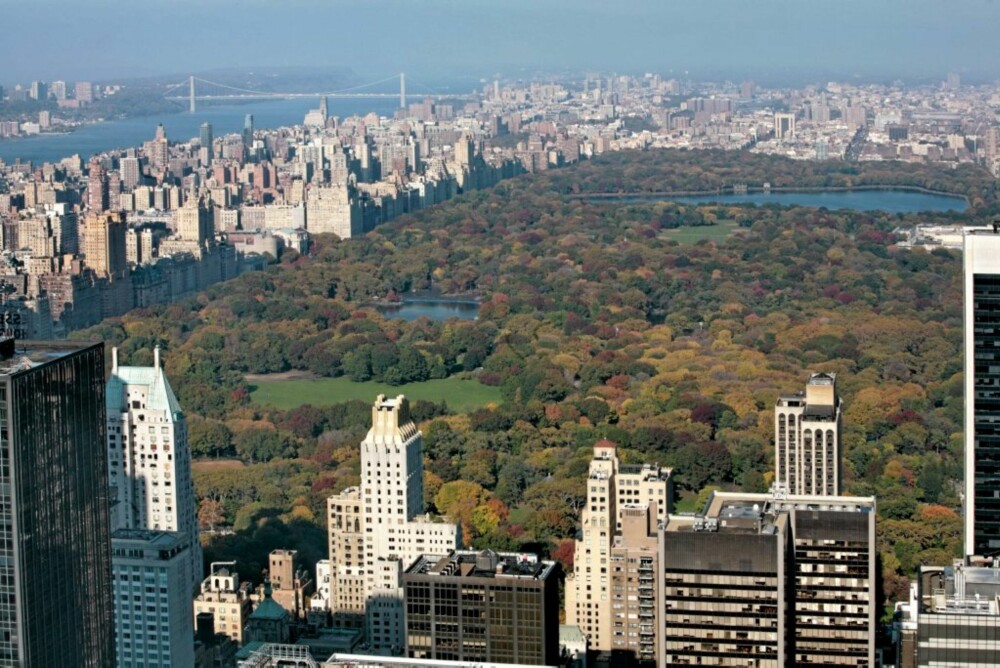 CENTRAL PARK: Fra Rockefeller Center har man flott utsikt over New Yorks Central park.