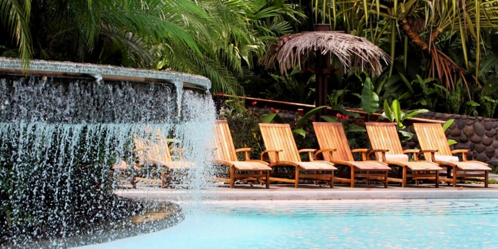 Tabacon i Costa Rica er et firestjernes Spahotell i tropiske omgivelser. (illustrasjonsbilde)