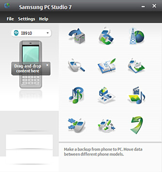 Samsung PC Studio 7 er nesten en kopi av Nokias PC Suite.