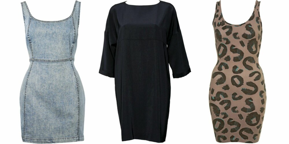 FRA VENSTRE: Cubus (kr 299), Filippa K (kr 1495), Topshop (kr 298).