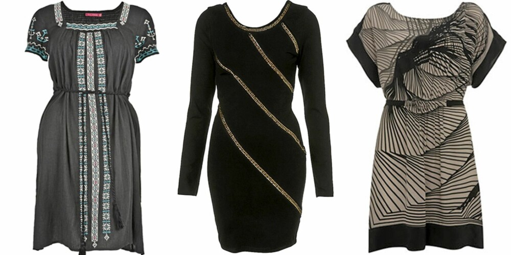 FRA VENSTRE: Indiska (kr 349), Topshop (kr 465), Warehouse (kr 465). FRA VENSTRE: Indiska (kr 349), Topshop (kr 465), Warehouse (kr 465).