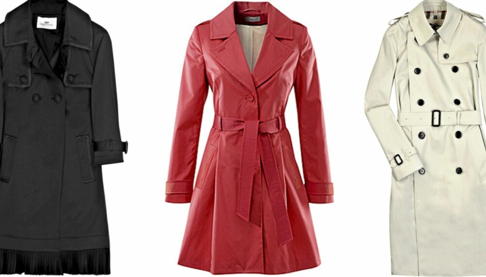 FRA VENSTRE: Day Birger et Mikkelsen (kr 3505), H&M (kr 499), Burberry (kr 6837). FRA VENSTRE: Day Birger et Mikkelsen (kr 3505), H&M (kr 499), Burberry (kr 6837).