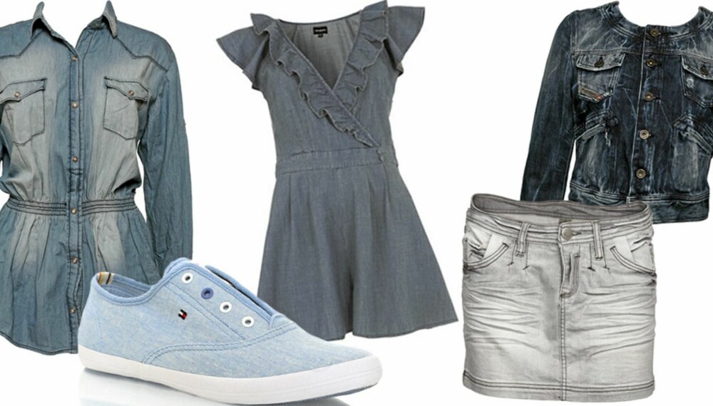 FRA VENSTRE: Skjorte fra Mango (kr 499), sko fra Hilfiger Denim (kr 599), kjole fra Warehouse (kr 410), skjørt fra Vero Moda (kr 299,95), jakke fra Diesel (kr 1399). FRA VENSTRE: Skjorte fra Mango (kr 499), sko fra Hilfiger Denim (kr 599), kjole fra Warehouse (kr 410), skjørt fra Vero Moda (kr 299,95), jakke fra Diesel (kr 1399).