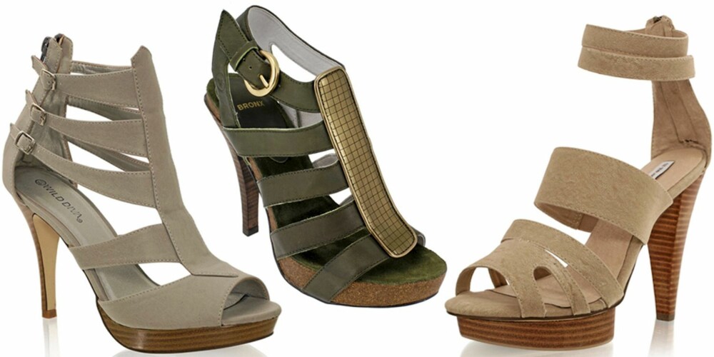 FRA VENSTRE: Nelly Shoes (kr 399), Bronx (kr 698), Mango (kr 699).