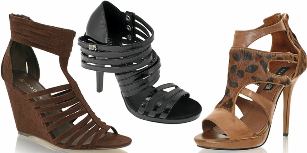 FRA VENSTRE: Nelly Shoes (kr 179), Miss Sixty (kr 1598), Friis og Co (kr 1299).