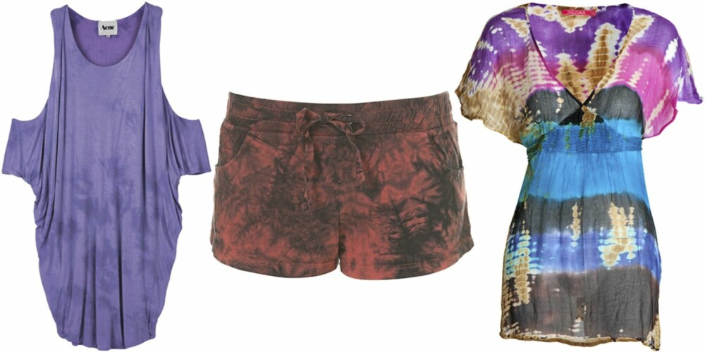 FRA VENSTRE: Kjole fra Acne (kr 1218), shorts fra Topshop (kr 79), kjole fra Indiska (kr 299). FRA VENSTRE: Kjole fra Acne (kr 1218), shorts fra Topshop (kr 79), kjole fra Indiska (kr 299).