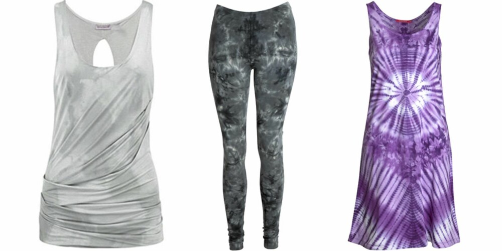 FRA VENSTE: Singlet fra Juicy Couture (kr 999), tights fra Indiska (kr 199), kjole fra Indiska (kr 149). FRA VENSTE: Singlet fra Juicy Couture (kr 999), tights fra Indiska (kr 199), kjole fra Indiska (kr 149).