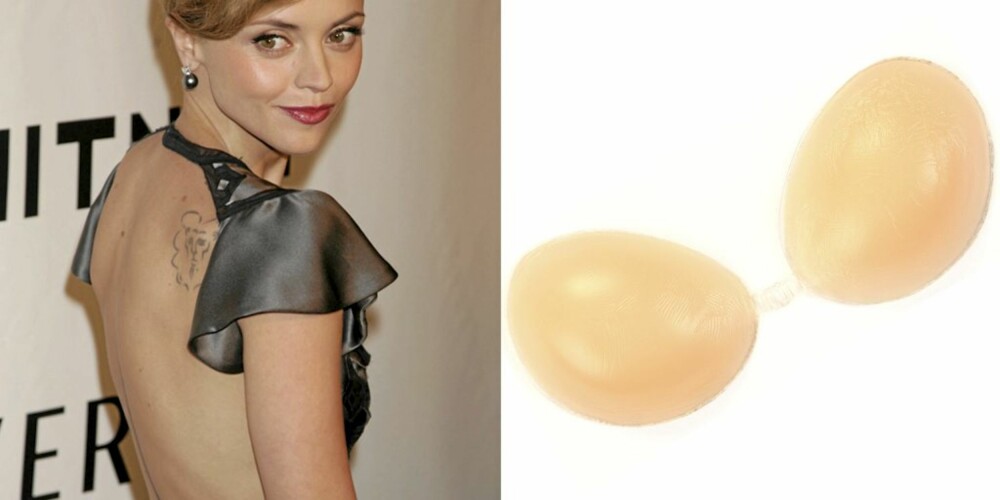 ÅPEN RYGG: Christina Ricci i kjole med åpen rygg. Vinge-bh fra Abecita (kr 210). ÅPEN RYGG: Christina Ricci i kjole med åpen rygg. Vinge-bh fra Abecita (kr 210).