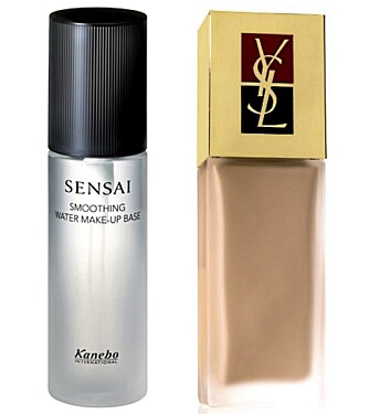 HUD: Sensai Smoothing Water Make-Up Base (kr 345) og YSL Teint Resist Foundation (kr 335).