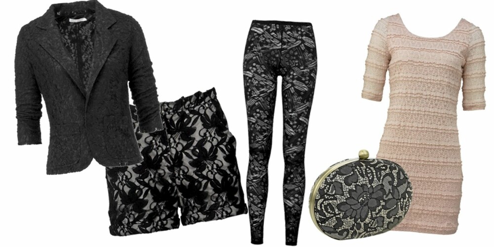FRA VENSTRE: Blazer fra Only (kr 299), shorts fra Vila (kr 299), tights fra La Redoute (kr 149), veske fra Accessorize (kr 289), kjole fra Gina Tricot (kr 249). FRA VENSTRE: Blazer fra Only (kr 299), shorts fra Vila (kr 299), tights fra La Redoute (kr 149), veske fra Accessorize (kr 289), kjole fra Gina Tricot (kr 249).