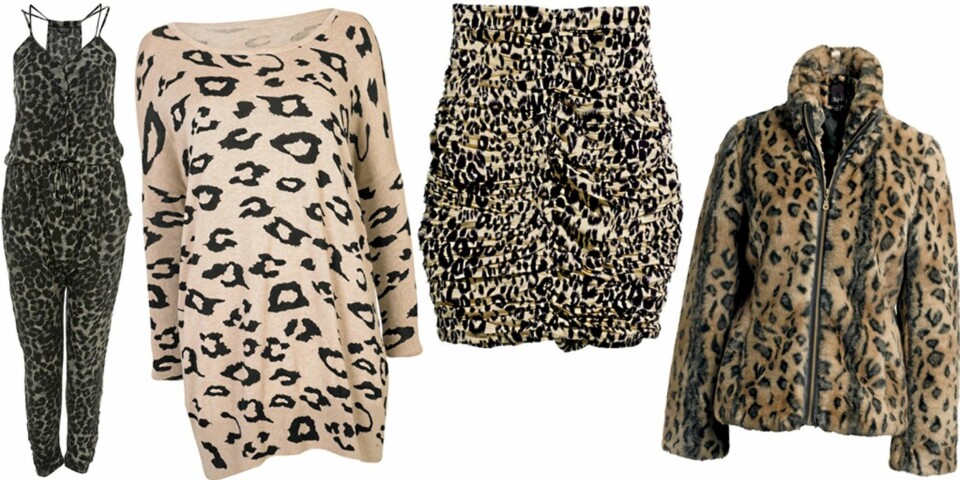 FRA VENSTRE: Buksedress fra Topshop (kr 389), genser fra Cubus (kr 299), skjørt fra H&M (kr 249), jakke fra Ellos (kr 599).
