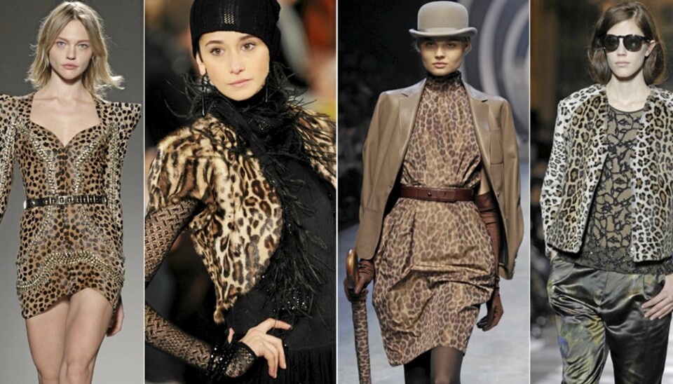 PÅ CATWALKEN: Balmain, Ralph Lauren, Hermès og Dries Van Noten har alle brukt leopardmønsteret denne sesongen.
